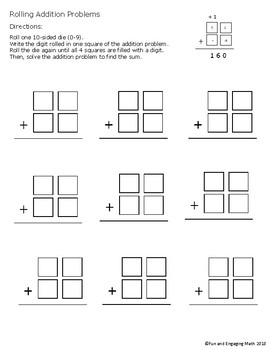 Rolling Addition, Subtraction, and Multiplication Algorithms | TpT