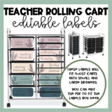 Rolling Cart Labels | Teacher Trolley | Editable | Fits La