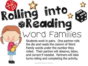 Preview of Rolling Into Reading!~ Word Families