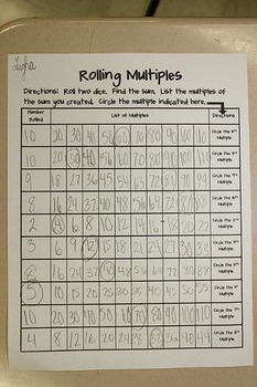 Preview of Rolling Multiples Multiplication Practice