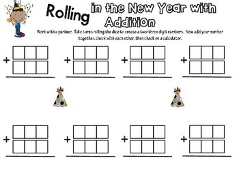 Preview of Rolling in the New Year Addition Freebie