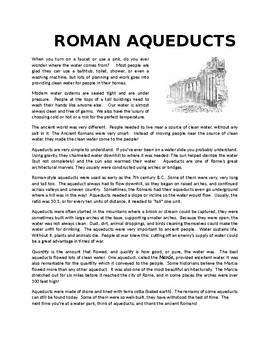 Preview of Roman Aqueducts Reading Comprehension