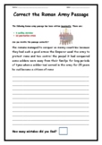 Roman Army - Spelling & Punctuation Task