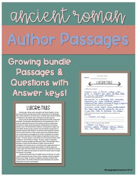 Preview of Ancient Roman Literature Authors: Passages & Questions
