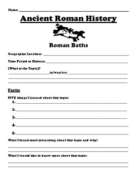 Preview of Roman Baths "5 FACT" Summary Assignment