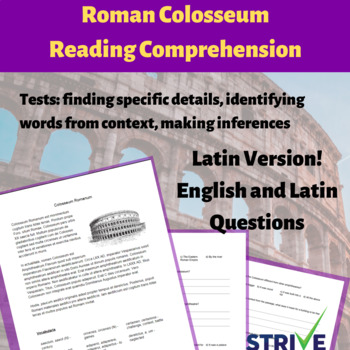 Preview of Roman Colosseum Reading Comp Bundle (Latin w/English & Latin Questions)