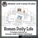 Roman Daily Life Activity Cards | Ancient Rome Worksheet C
