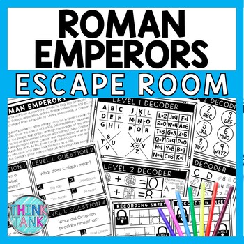 Preview of Roman Emperors Escape Room - Task Cards - Reading Comprehension
