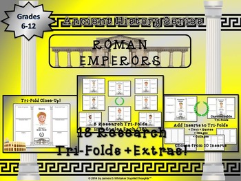 Preview of Roman Emperors Research Tri-Folds