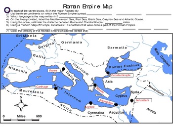 Roman Empire Map Activity By Greg S Goods Making History Fun Tpt