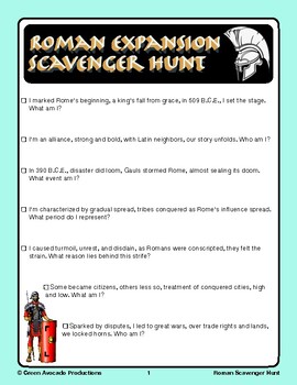 Preview of Roman Expansion Scavenger Hunt