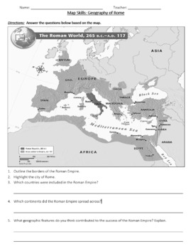 Roman Map Activity by New Teach City | Teachers Pay Teachers