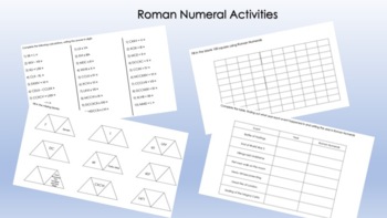 Preview of Roman Numeral Activities