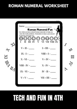 Preview of Roman Numeral Math Worksheet