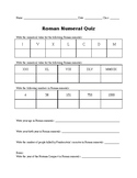 Roman Numeral Quiz EDITABLE
