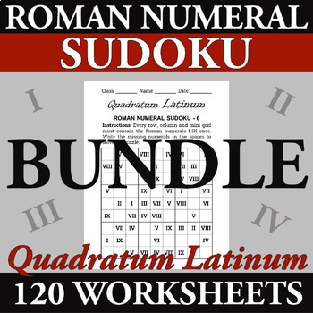 Preview of Roman Numeral Sudoku Bundle 4x4 6x6 9x9