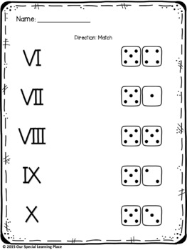 Roman Numerals 1 10 By Our Special Learning Place Tpt