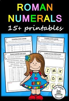 Preview of Roman Numerals – 19 printables /activities / worksheets