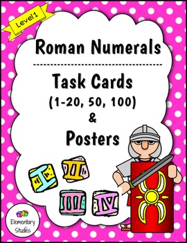Preview of Roman Numerals Task Cards and Posters