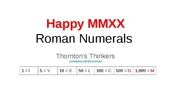 Roman Numerals By Thornton S Thinkers Teachers Pay Teachers