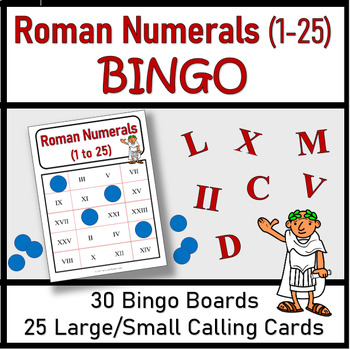 Preview of Roman Numerals (1-25) BINGO GAME | Printable and Ready to Go