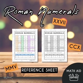 Roman Numerals Chart | Math Aid | Reference Sheet by HeyJasmineK