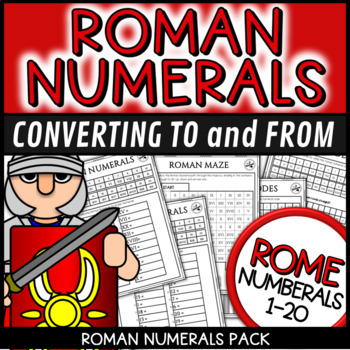 Preview of Roman Numerals Worksheets, Activities, Poster and Puzzles
