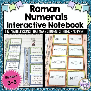 Preview of Roman Numerals Interactive Notebook - Engaging Math Lessons Gr3-5