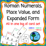Roman Numerals, Place Value, & Expanded Form card set + ba