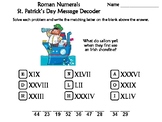 Roman Numerals St. Patrick's Day Math Activity: Message Decoder