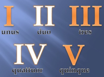 Preview of Roman Numerals and Latin Numbers