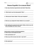 Roman Republic Chart and Comprehension Questions