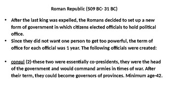 Preview of Roman Republic Government Officials