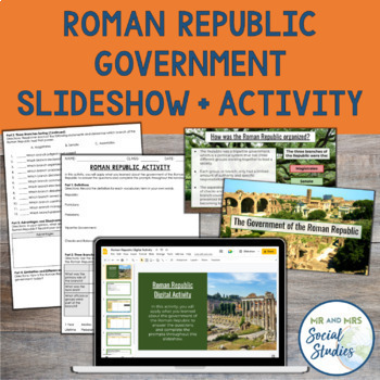 Preview of Roman Republic Government Slideshow and Activity | Ancient Rome Lesson