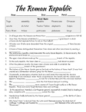 Roman Republic Worksheet (with differentiated version)
