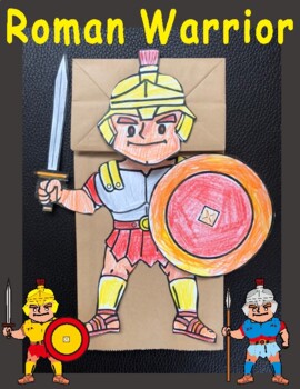 Preview of Roman Warrior Paper Bag Puppet and Writing Sheet