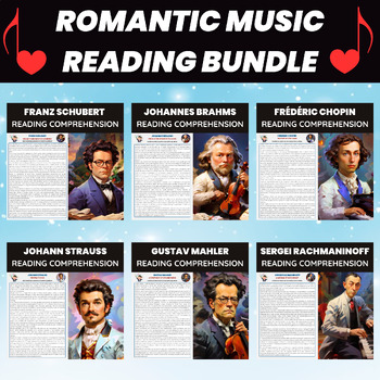 Preview of Romantic Music Composers Reading Comprehension Bundle
