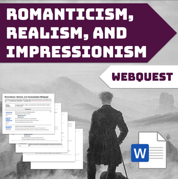 Preview of Romanticism, Realism, and Impressionism Webquest