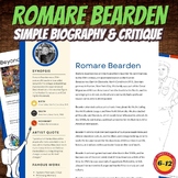 Romare Bearden Biography Sheet, Critique, Coloring, Middle