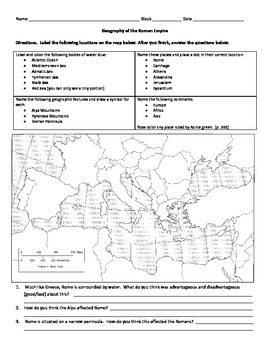 Geography Of Ancient Rome Worksheet
