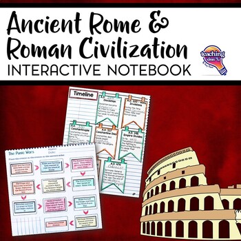 Preview of Rome: Republic to Empire & Civilization Interactive Notebook Unit 6th Grade INB