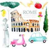 Rome Clipart Roman Clip Art Italy Travel Stickers