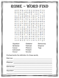 Ancient Rome Word-Find: Roman History Word Search & Vocab List