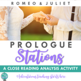 Romeo & Juliet:  A Prologue Stations Activity {Close Reading & Analysis}