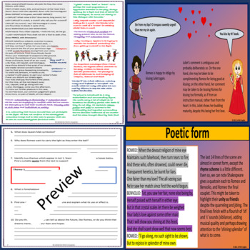 Romeo & Juliet Act 1 Scenes 1 - 5 Annotated Text, Questions & PPT Slides