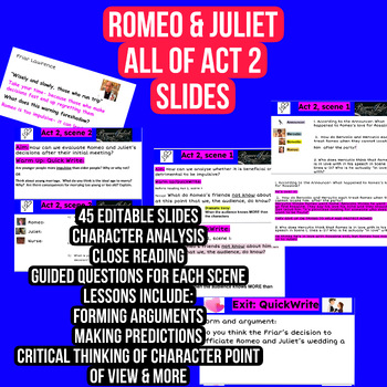 Preview of Romeo & Juliet All of Act 2 Slides
