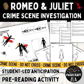 Preview of Romeo & Juliet Anticipation | Pre-Reading CSI Activity | Crime Scene Roleplay