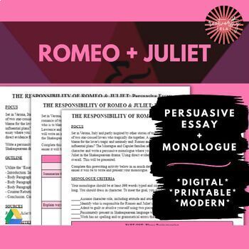 romeo and juliet essay rubric