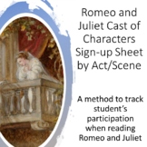 Romeo & Juliet Cast of Characters Sign-up Sheet