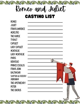 Preview of Romeo & Juliet: Casting List & Character Descriptions